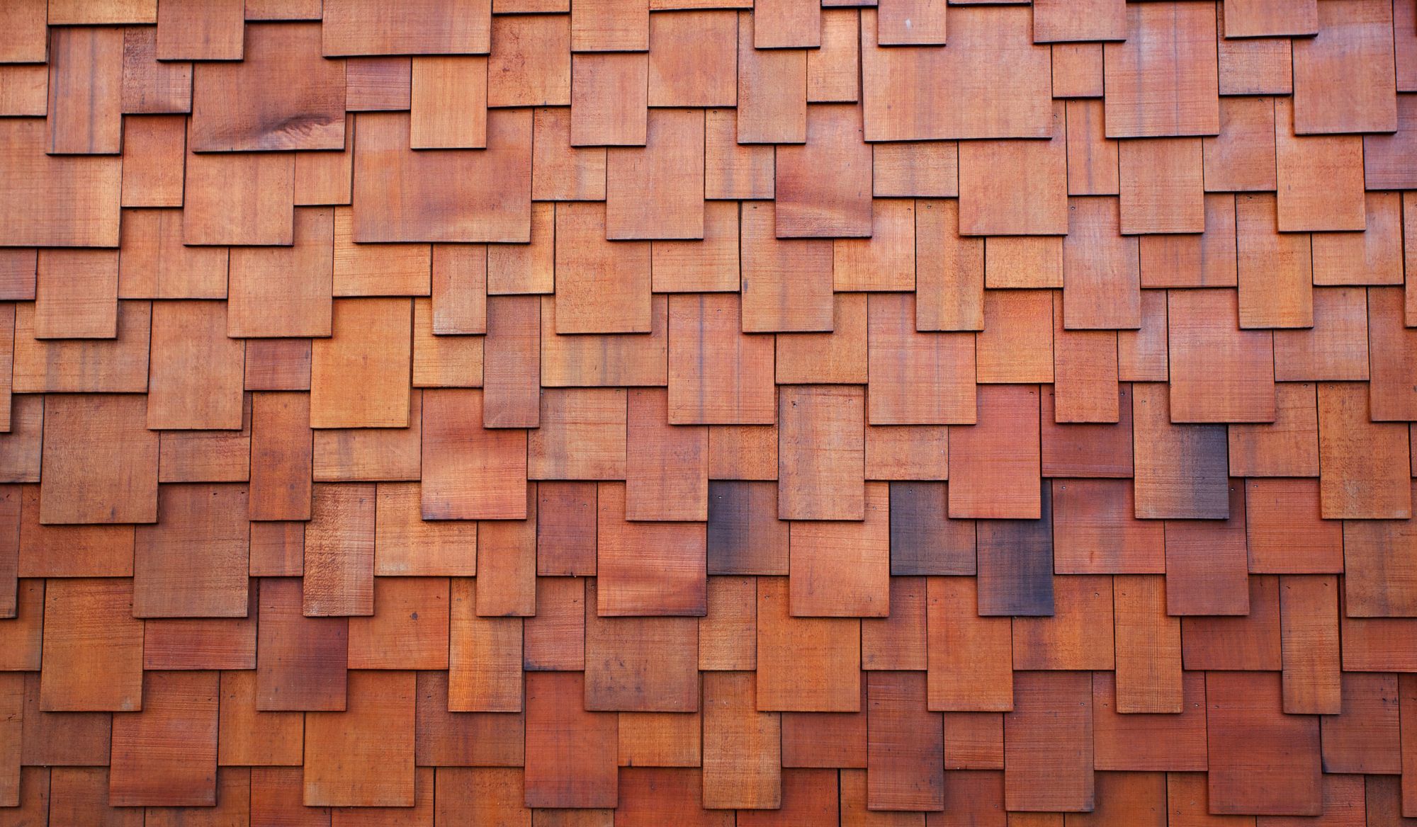 Red Cedar Shingles Seen From Above