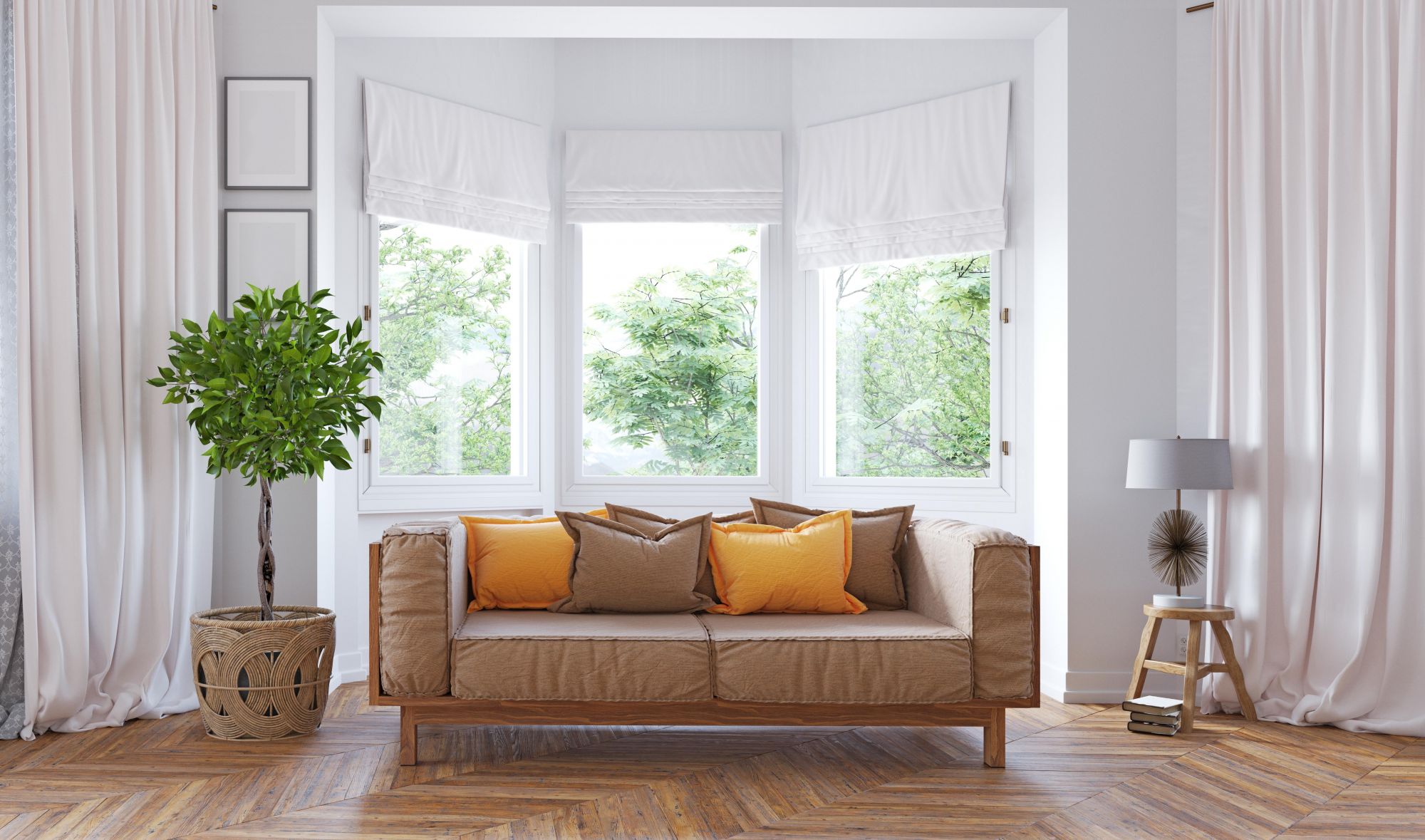 Bay windows in a house