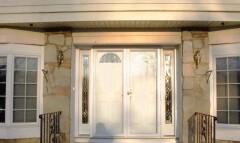 Double white front door installation by Fairview Home Improvement in Cleveland, Ohio area