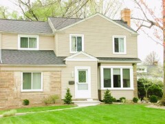 White front door installation by Fairview Home Improvement in Cleveland, Ohio area