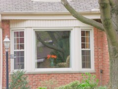 Bow replacement windows installed by Fairview Home Improvement in Cleveland, Ohio area